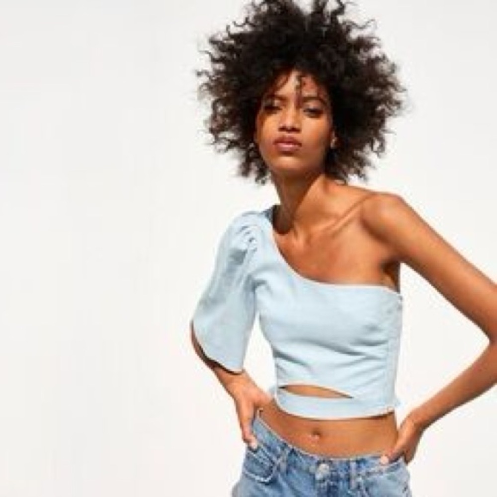 Zara One Shoulder Crop Top